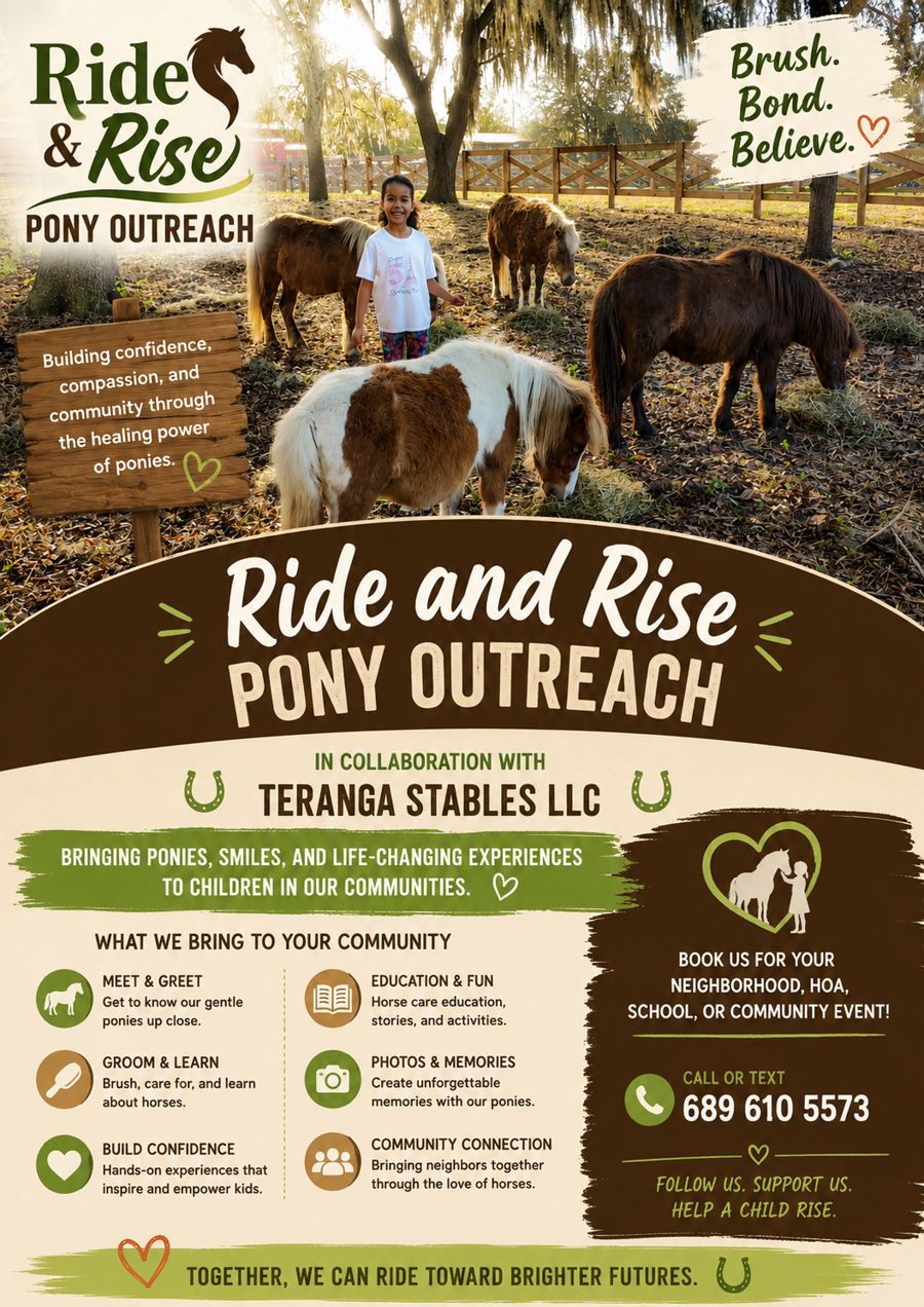 Ride and Rise Pony Outreach flyer